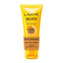 LAKMÉ Sun Expert Tinted Sunscreen 50 SPF, 100 G & Lakme Lumi Cream,Moisturizer With Highlighter, Enriched With Niacinamide For All Skin Type,30 Gm yellow