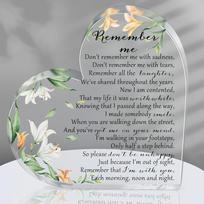 2D Flat, Heart-Shaped Memorial Keepsake - Sympathy Gift with Name/Date/Verse - Acrylic Bereavement Token for Loss of Mom, Dad, Grandma, Friend - Funer 10x10cm gray