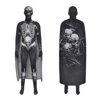 Adult Halloween Skeleton Costume Jumpsuit Funny for Party XL juoda