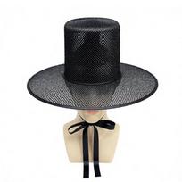 Lightweight Joseon Dynasty Hat Black Mesh Flat Topper Hat  Korean Traditional Wedding juoda
