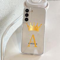 Clear Case For Samsung Galaxy S22 S20 FE S21 Plus S10 Lite S9 S8 S10e Note 20 Ultra 10 Lite 9 8 Phone Cover Crown Letters A B C Samsung Note 8 white