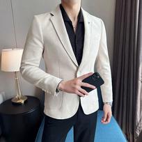 Madingas kostiuminis paltas vyriškas slim fit elnio odos aksomas elegantiškas prabangus švarkas-paltas verslo atsitiktinis vestuvinis kostiumas viršutinis drabužis vyras M gray