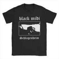Men's Black Midi Schlagenheim Metal T Shirts Pure Cotton Tops Casual Short Sleeve Round Collar Tees Summer T-Shirts S juoda