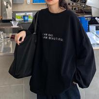 New Autumn Korean Style Hong Kong Style Simple Letter Top Loose Thin Long-sleeved Sweatshirt Women's Clothing L juoda