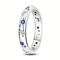 Madingi žvaigždėto dangaus deimantu inkrustuoti poros žiedai vyrams ir moterims Size 7 platina