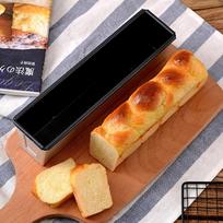 Stačiakampė duonos formų skrebučio dėžutė sumuštinių kepimo formelės Mažos nelipnios dumplės dangtis Kepimo įrankiai Prancūziškos duonos kepimo orkaitė 24x7x6cm juoda