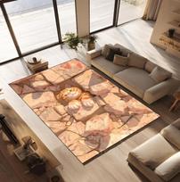 3D katės iliuzijos kilimas Žaismingas akmens grindų efekto kilimas Mielas augintinių meno kilimėlis Modernūs namų dekoro kilimėliai Retro namų dekoravimas 40X60cm brown