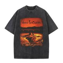 Skalbti Vintažiniai Roko Grupės Alice in Chains Dirt Albumo Grafiniai Marškinėliai Vyrams Gotikiniai Punk Pop Muzikos Marškinėliai Vyriški Oversized Marškinėliai 2XL black
