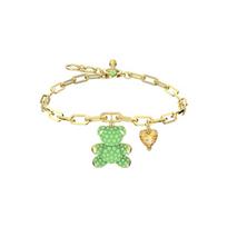 Swarovski Teddy meškiukas Širdies plakimo meškiukas - Apyrankė Moteriška Žalia 5642977 auksas