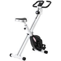 Folding and Quiet Exercise Bike with 8-Level Magnetic Resistance and Heart Rate Sensor, for Home Gym, Black and White 97 x 43 x 110 cm