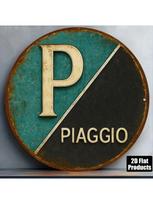 Vintage Piaggio Metal Wall Poster Retro Garage Decor Sign beige