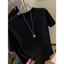 Basic Simple T-shirt, Round Neck Short Sleeved Pure Cotton T-shirt Daily Simple Women's Clothing, Minimalist Wardrobe, Casual Wear, Classic T-shirt, S juoda