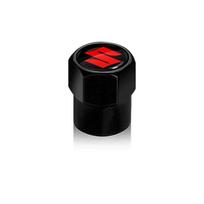 Car Tire Valve Stems Cap Metal Tire Wheel Stem Air Valve Cap Car Accessories For Suzuki Swift Sport Jimny Grand Vitara Alto SX4 black