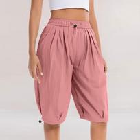 Women's Quick Dry Color Drawstring Shorts 5 Inch L rožinė