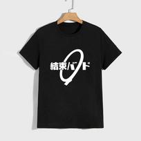 High Quality Pure Cotton T-shirt Kessoku Band Print Tshirt Men and Women Daily Casual Comfort Tees Japan Anime Short Sleeve Top 2XL gray