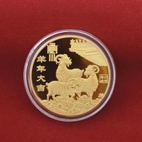 1Pcs 2027 Year Of The Goat Souvenir Collectible Coins Zodiac Goat Metal Crafts  Year Gift Art Display Decor black