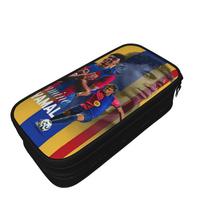 New Spain Football Lamine Y-Yamal Pencil Cases Pencilcases for Girls Boys Large Storage Bag Students School Zipper Stationery 21x10.5x5cm black