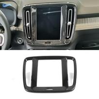 For Volvo XC40 2018      2024 2025 ABS Carbon Fiber Texture Car Center Console Navigation Panel Frame Trim gray