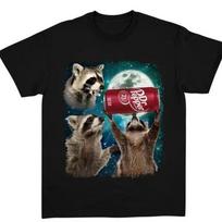 Three Raccoons Dr Pepper Vintage Graphic T-shirt, Funny Meme Dank Raccoons Shirt, Gifts For Men Women M gray