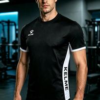 Summer Men's KELME Sports T-shirt Quick Dry Short Sleeve Soccer Jersey Breathable Training Top Workout Running Athletic Tee 4XL