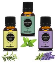 Earth N Pure Lavender, Peppermint & Eucalyptus Essential Oils | Pack Of 3 (15 Ml Each) | 100% Pure, Undiluted, Natural And Therapeutic Grade - Perfec gray