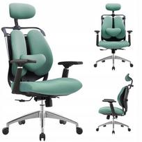 Ergonominė biuro kėdė ANGEL SteliO žalia/juoda, 3D reguliuojami porankiai