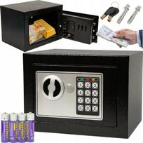 Elektroninis seifas su kodu ir raktu, patikima metalinė seifo dėžutė