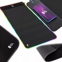 RGB žaidimų kilimėlis pelei ir klaviatūrai Spacetronik XL 80 × 30 cm su Qi įkrovikliu
