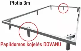 Pamatas 2,99m-3,00m pločio, Šiltnamio ilgis: Šiltnamio ilgis 4m
