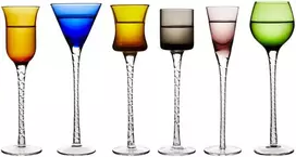 Lyngby Glas šoto taurės London, 18 cm 6 vnt. įvairių spalvų