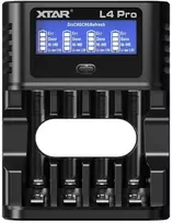 Xtar 4 x Ni-MH ir 1.5V Li-ion AA/AAA akumuliatorių kroviklis su LCD ekranu L4 PRO