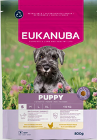 Eukanuba Life Care Small Puppy sausas maistas mažų veislių šuniukams su vištiena, 800 g