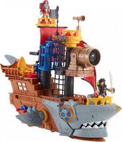 Žaislų rinkinys su laivu Fisher Price Shark Bite Pirate Ship DHH61