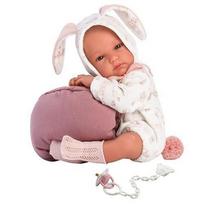 Lėlė kūdikis Bimba mergaitė su krepšeliu-lovyte Llorens 63548, 35 cm