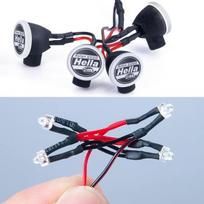 Zuolan 1/24 Rc automobilio priekiniai žibintai su lipduku Led apvalūs stogo žibintai, skirti Axial Scx24 Axi00001 Rc vikšriniam automobiliui, atnaujinimo priedai