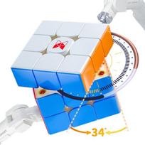 Qy X-man Tornado V3 M 3x3x3 magiškasis kubas, magnetinė versija, be lipdukų greičio kubas, sklandus sukimas, profesionalus kubo galvosūkis kubų mėgėjams (fs-3-uv)