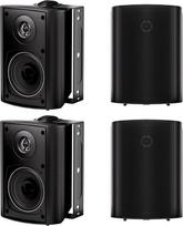 Herdio 4 colių bluetooth lauko kolonėlės 400 vatų vandeniui atsparios lauko kolonėlės sodui, terasai, restoranui (2 poros/juodos)