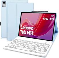 Coezfe klaviatūros dėklas, skirtas Lenovo Tab M11 (tb-125fu/128fu/128xu) 11 colių, apsauginis dėklas su vokiečių Qwertz klaviatūra Lenovo M11 2024, mėlynas