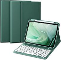 Vobafe dėklas su klaviatūra, skirtas ipad 11 10 kartos (2025/2022, 10.9/11 colių), magnetinė nuimama bluetooth klaviatūra su atnaujintu klavišų gaubtu, ipad a16 klaviatūra su rašiklio laikikliu, pušų žalia