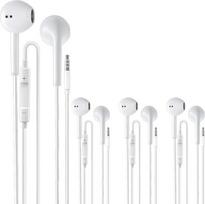 Srlwmyi laidinės ausinės 3,5 mm su mikrofonu ir garso valdymu 4 vnt. Kabelinės ausinės mobiliesiems telefonams Mp3 grotuvo jungtis Puiki garso kokybė Ergonomiškas dizainas