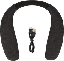 Bluetooth kolonėlė su kaklo juosta, stereo garsas, belaidė, nešiojama kolonėlė, nešiojama kūno kolonėlė, skambučiai laisvomis rankomis, aiškūs skambučiai namams, laukui, sportui, (juoda)