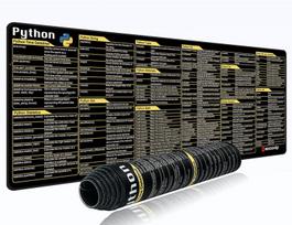 Python Shortcuts pelės kilimėlis, 80 x 30 cm Xl cheat sheet žaidimų pelės kilimėlis, Python cheat sheet stalo kilimėlis programinės įrangos inžinieriams Excovip