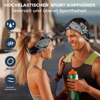 Musicozy Miego Ausinės Bluetooth 5.4, Miego Ausinės Sportinės Ausinės 14+std Grojimo Laiko Ausinės Miegui su Hifi Stereo, Ergonomiški Technologiniai Įrenginiai Miegantiems Ant Šono (boho Black, L)