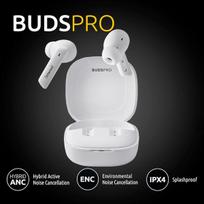 Intenso Buds Pro Tws tikrai belaidės ausinės T512hae su Hybrid Anc, Enc, Bluetooth ir iki 35 valandų muzikos atkūrimo, baltos
