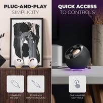 Creative Pebble Se minimalistiniai 2.0 Usb-c maitinami Pc garsiakalbiai su Rgb apšvietimu, 3.5 mm Aux įvestis, iki 4.4 W Rms galia kompiuteriams ir nešiojamiems kompiuteriams (juodi)