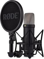 Røde Nt1 5th Generation didelės diafragmos kondensatorinis mikrofonas su Xlr ir Usb išvestimi, mikrofono laikiklis ir pop filtras muzikos kūrimui, vokalo įrašymui ir podcast'ams (juodas)