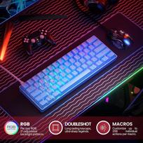 Gk61 s karšto keitimo mechaninė žaidimų klaviatūra - 61 klavišų daugiaspalvis rgb led apšvietimas, skirtas pc/mac žaidėjams (gateron Mechanical Silent Brown, mėlyna)