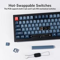 Keychron V3 Max Tkl belaidė mechaninė klaviatūra vokiečių De Iso, Qmk/via Rgb Bluetooth/2.4 Ghz/laidinis, 87 klavišų Hot-swappable su Gateron Jupiter Brown jungikliais, suderinama su Mac Windows Linux