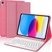 Ipad 10-os kartos 10.9 colių 2022/ipad 11-os kartos a16 11 colių 2025 itališka qwerty nuimama belaidė bluetooth klaviatūros dėklas, skirtas ipad 10a/11-ai kartai, 'red Begonia'