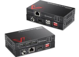 TV imtuvas Av Access 4k Kvm Extender per Tcp/ip Ethernet iki 120 m, Uhd 4k @ 30hz 1080p@120hz, 16 Dip jungiklių rinkinys, Edid funkcija, 3 Usb 2.0 prievadai, per Cat5e/6 kabelį